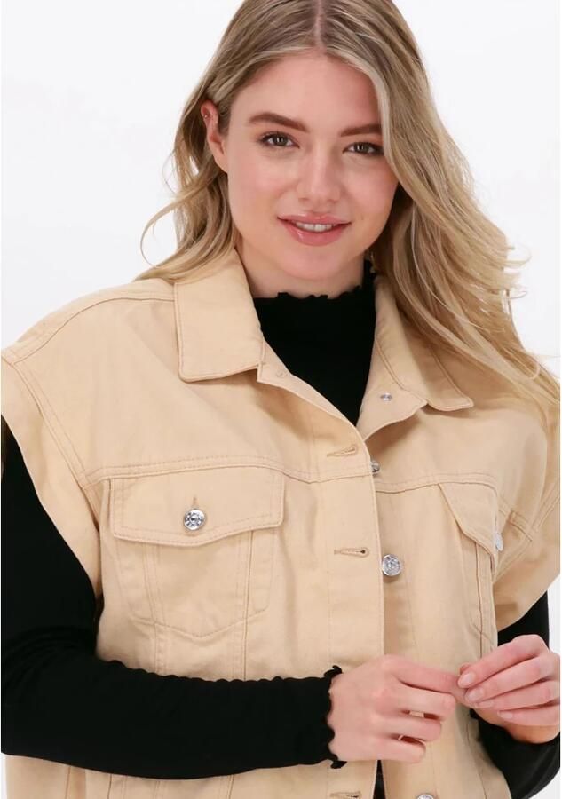 NA-KD Dames Blazers Oversized Denim Vest Beige - Foto 2