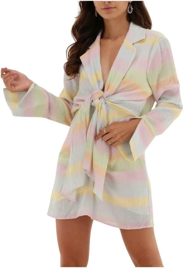 NA-KD Dames Jurken Twisted Front Short Dress Multi - Foto 3