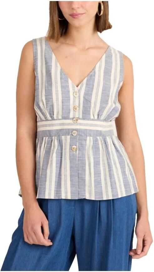 Naf Bohemian Chic Geborduurde Shirt Blue Dames - Foto 3