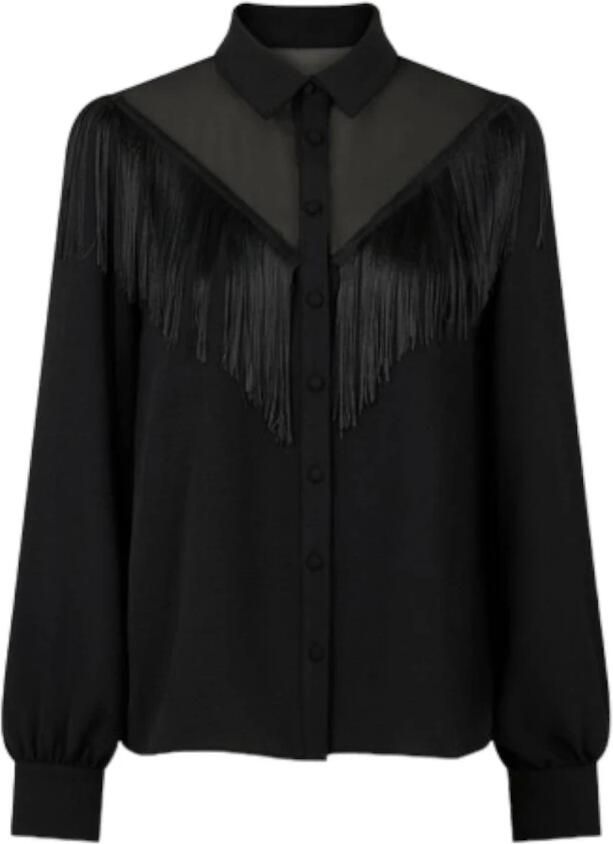 Naf Elegante en moderne blouse met klassieke kraag en lange mouwen Black Dames