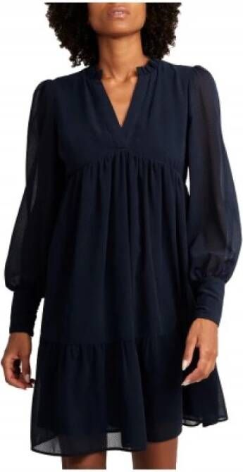 Naf Korte blauwe jurk met plumeti Blauw Dames