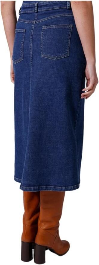 Naf Lange Denim Rok met Klassieke Rechte Snit Blue Dames - Foto 2