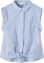 Name it gestreepte blouse NKFFEMMA blauw wit Meisjes Katoen Klassieke kraag 122-128 - Thumbnail 3