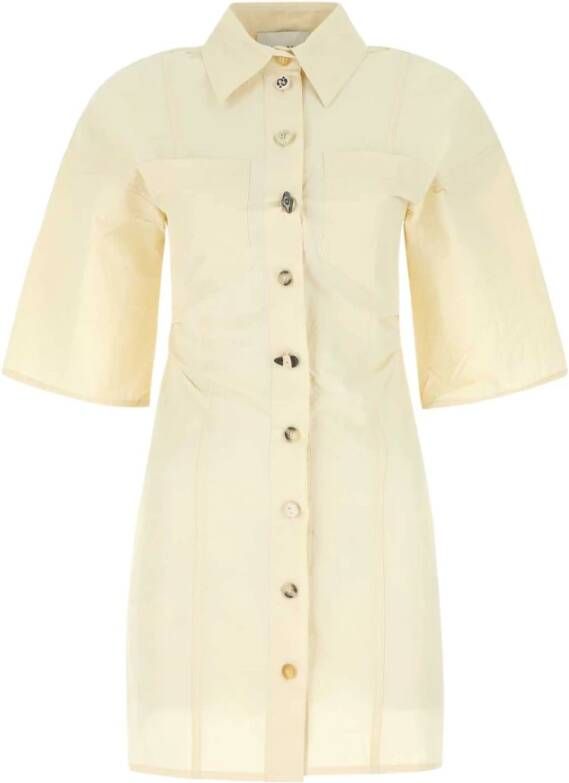 Nanushka Cream Nylon Bland Jayla -shirtjurk Geel Dames