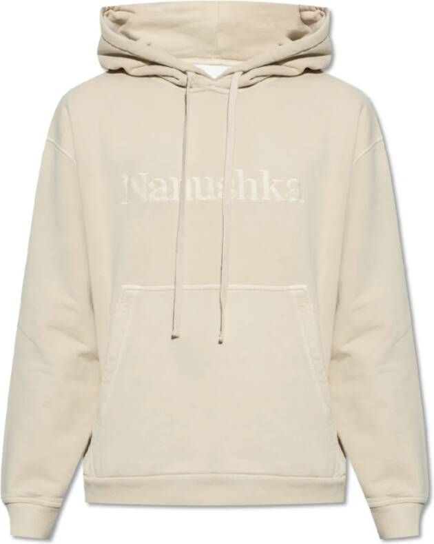 Nanushka Ever hoodie with logo Beige Heren