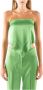 Nanushka Satin Macramè Top Green Dames - Thumbnail 1