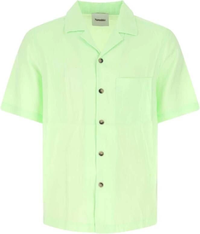 Nanushka Pastel Green Modal Blend Shirt Groen Heren