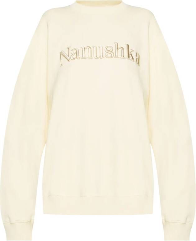 Nanushka Sweatshirt met logo Beige Dames