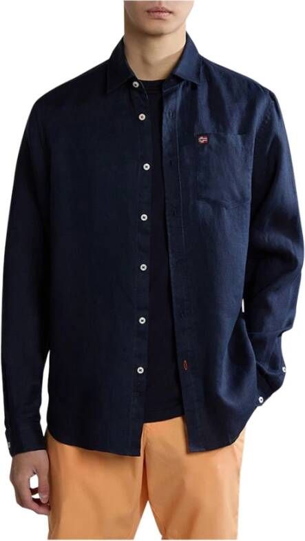 Napapijri Overhemd Lange Mouw G-CRETON NP0A4H1C-176 BLU MARINE