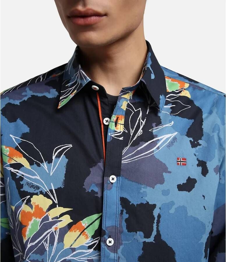 Napapijri Casual Shirts Blauw Heren
