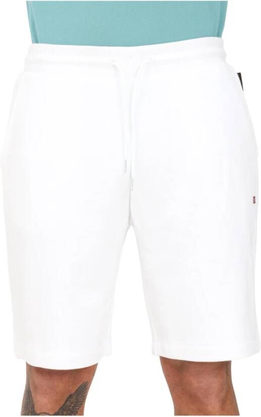 Napapijri Casual Shorts met Geborduurd Logo White Heren