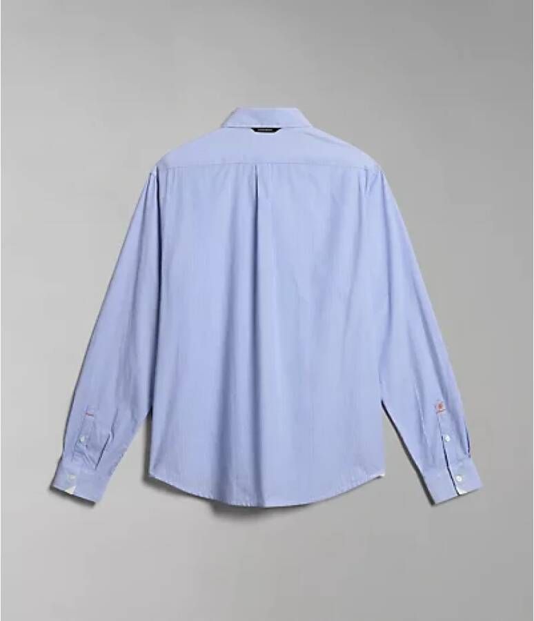 Napapijri Overhemd met lange mouwen en borduursel Blue Heren