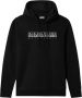 Napapijri Geborduurd capuchon sweatshirt van biologisch katoen Black Heren - Thumbnail 1