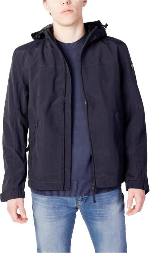Napapijri Blauwe Hoodie Jas voor Mannen Blue Heren