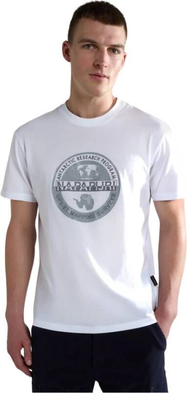 Napapijri Korte mouw T-shirt voor mannen Wit Heren