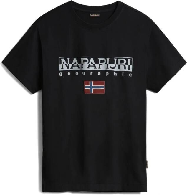 Napapijri Korte mouw T-shirt voor mannen Black Heren