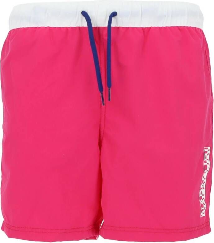 Napapijri Fuchsia Print Zwemkleding met Achterzakken Pink Heren