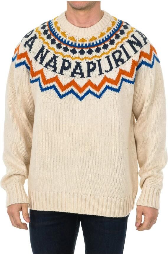 Napapijri Multicolor Ronde-Hals Gebreide Trui Beige Heren - Foto 3