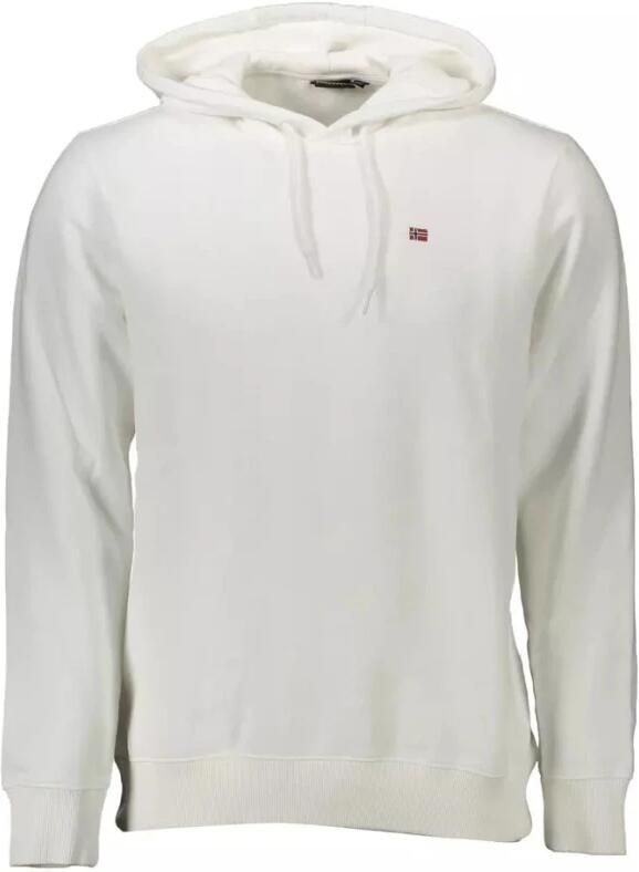 Napapijri Witte Katoenen Hoodie met Elegant Borduurwerk White Heren