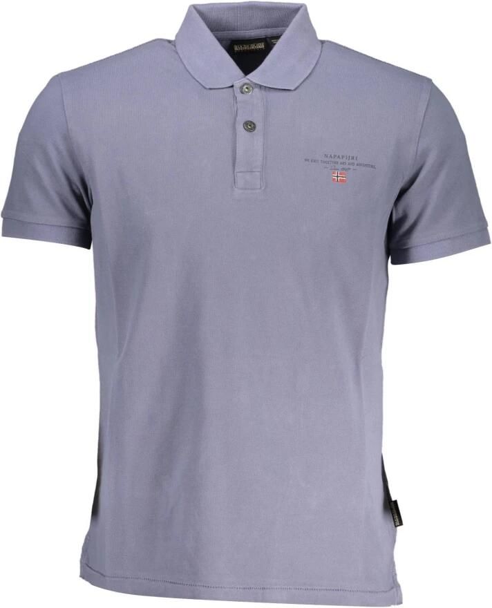 Napapijri Blauw Katoenen Polo Shirt met Logo Blue Heren