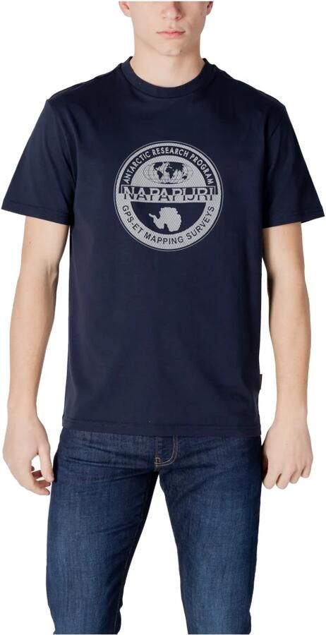 Napapijri Blauw Katoenen T-shirt Korte Mouw Blue Heren - Foto 3