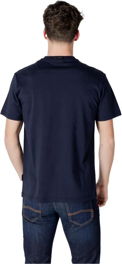 Napapijri Blauw Katoenen T-shirt Korte Mouw Blue Heren