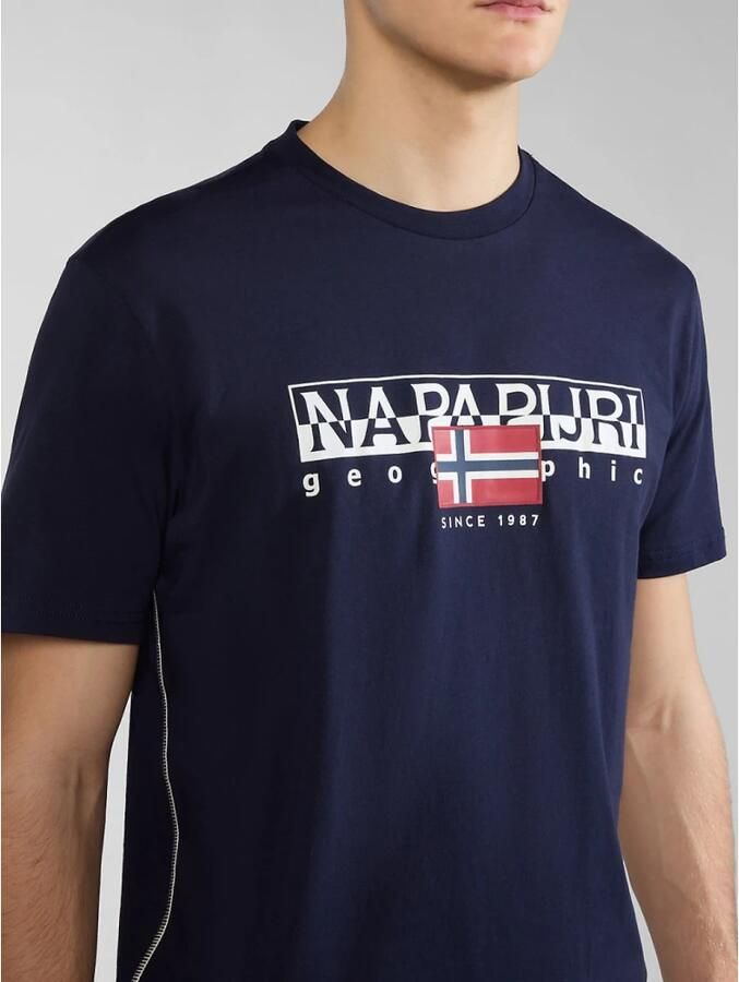 Napapijri Blauwe Aylmer T-shirt met korte mouwen Blue Heren