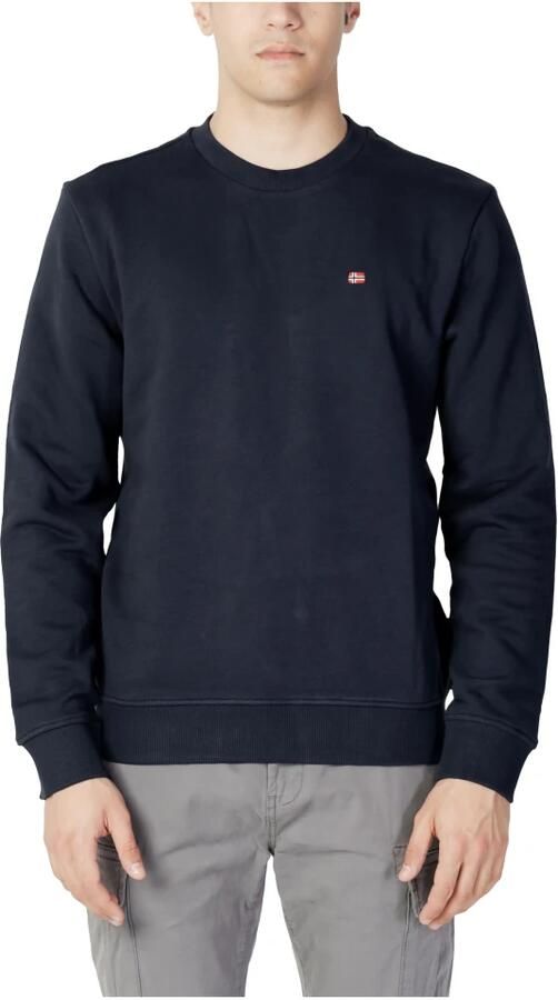 Napapijri Blauwe Sweatshirt met Lange Mouwen en Geborduurd Logo Blue Heren
