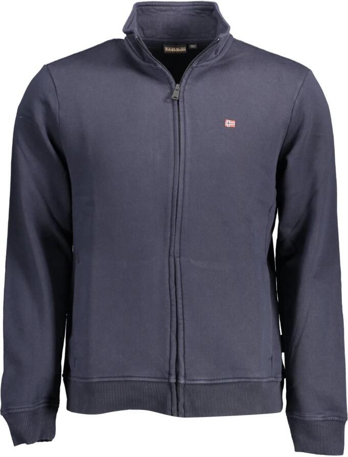 Napapijri Veelzijdige volledige rits hoodie met geribbelde details Blue Heren