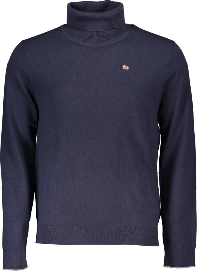 Napapijri Blauwe Trui met Lange Mouwen en Hoge Hals Blue Heren