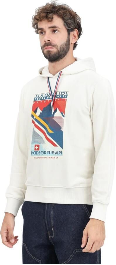 Napapijri Beige Bedrukte Slip-On Sweatshirt Ronde Hals Beige Heren - Foto 3