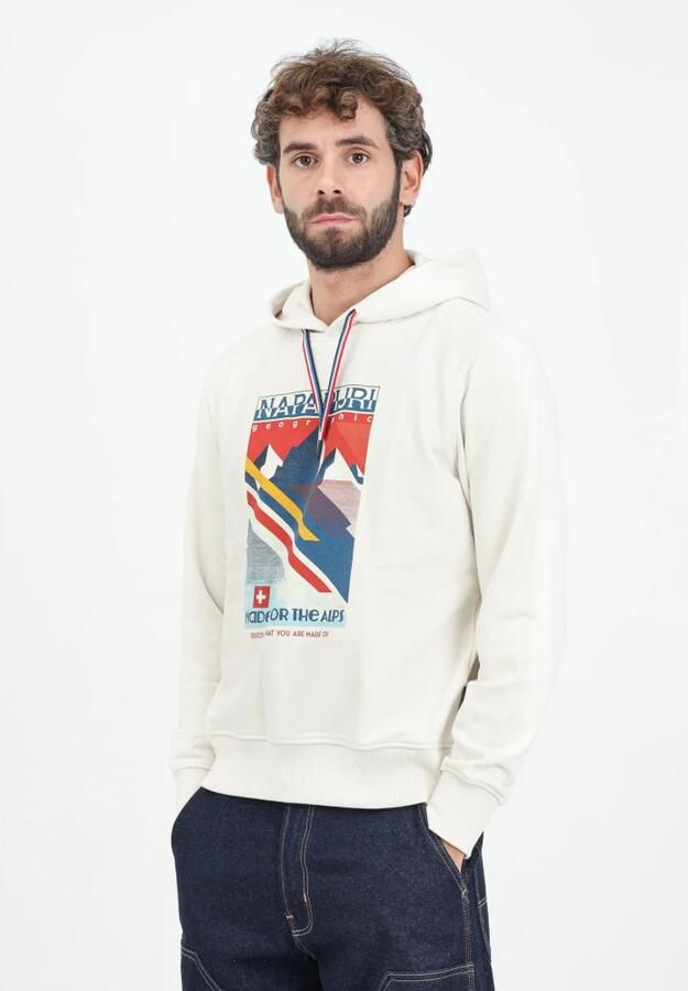 Napapijri Beige Bedrukte Slip-On Sweatshirt Ronde Hals Beige Heren