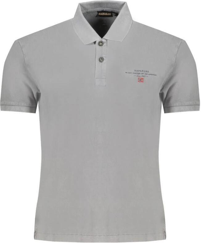 Napapijri Grijs Katoenen Poloshirt met Print Gray Heren