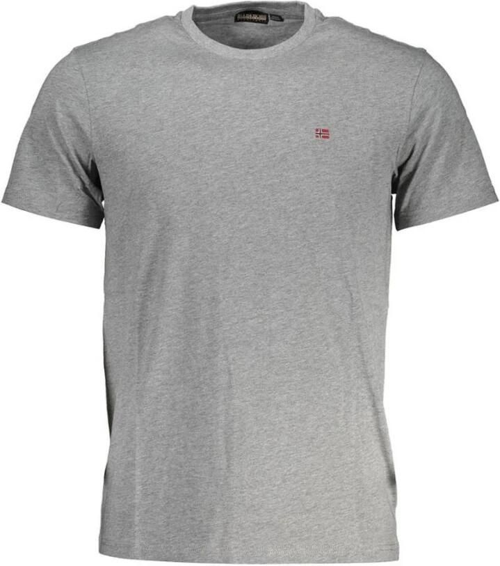 Napapijri Klassiek Grijs T-shirt met Logo Borduursel Gray Heren - Foto 2