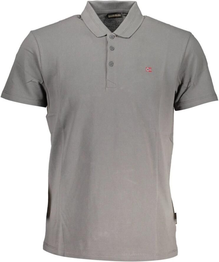 Napapijri Grijze Polo Shirt met Borduursel Grijs Heren
