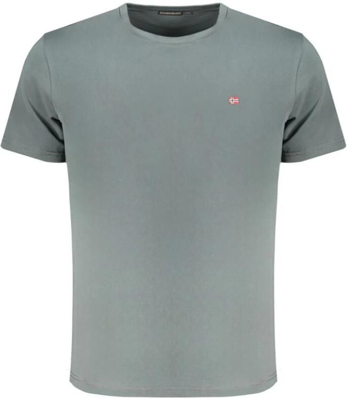 Napapijri Groen Katoenen Geborduurd Logo T-Shirt Green Heren