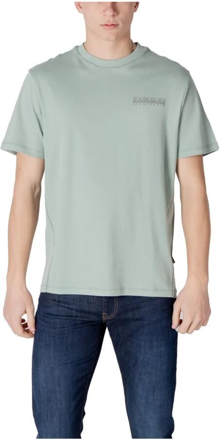Napapijri Groene Bedrukte Katoenen T-shirt Ronde Hals Green Heren - Foto 3