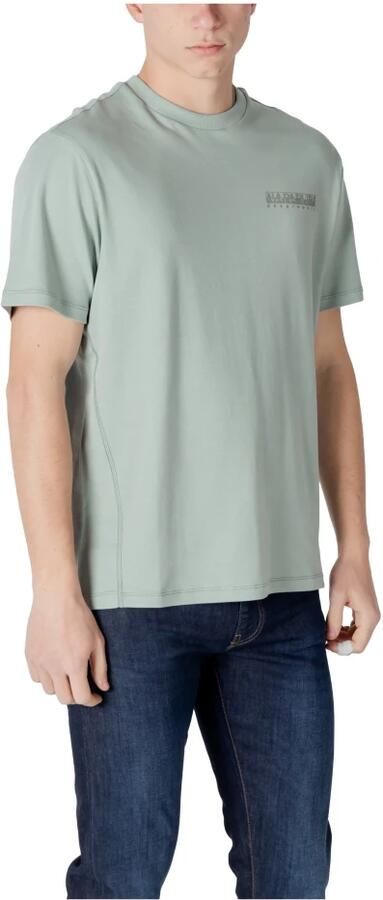 Napapijri Groene Bedrukte Katoenen T-shirt Ronde Hals Green Heren - Foto 2