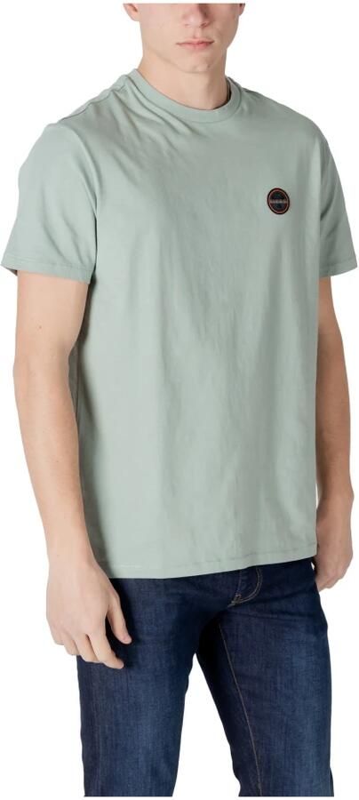 Napapijri Groene Katoenen T-shirt voor Mannen Green Heren