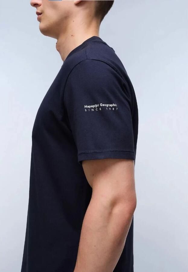 Napapijri Blauw Katoenen T-shirt voor Lente Blue Heren - Foto 2