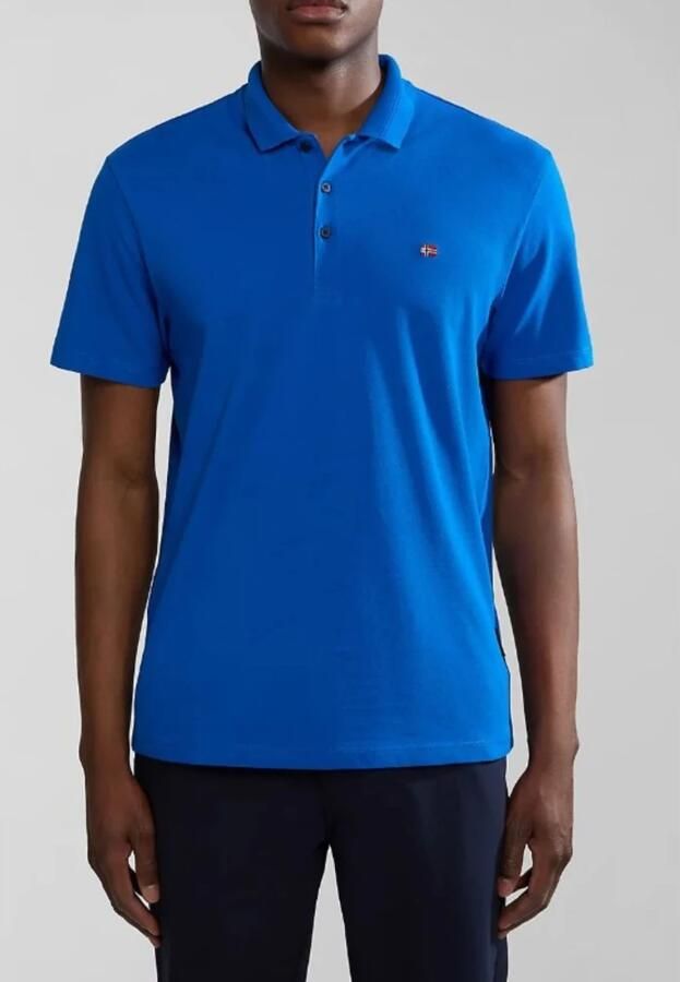 Napapijri Elegant katoenen poloshirt met korte mouwen Blue Heren - Foto 2