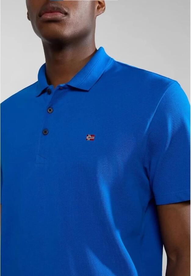 Napapijri Elegant katoenen poloshirt met korte mouwen Blue Heren