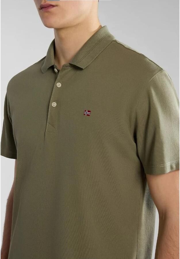 Napapijri Klassieke Groene Polo met Elegante Borduursels Green Heren
