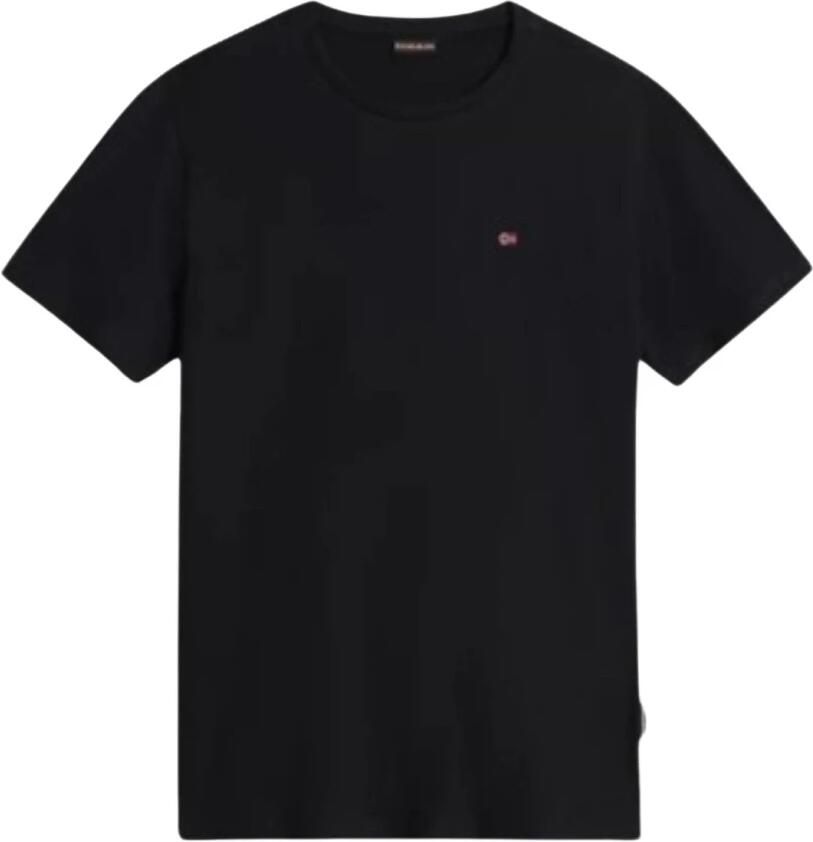 Napapijri Elegant zwart katoenen T-shirt met borduurwerk Black Heren