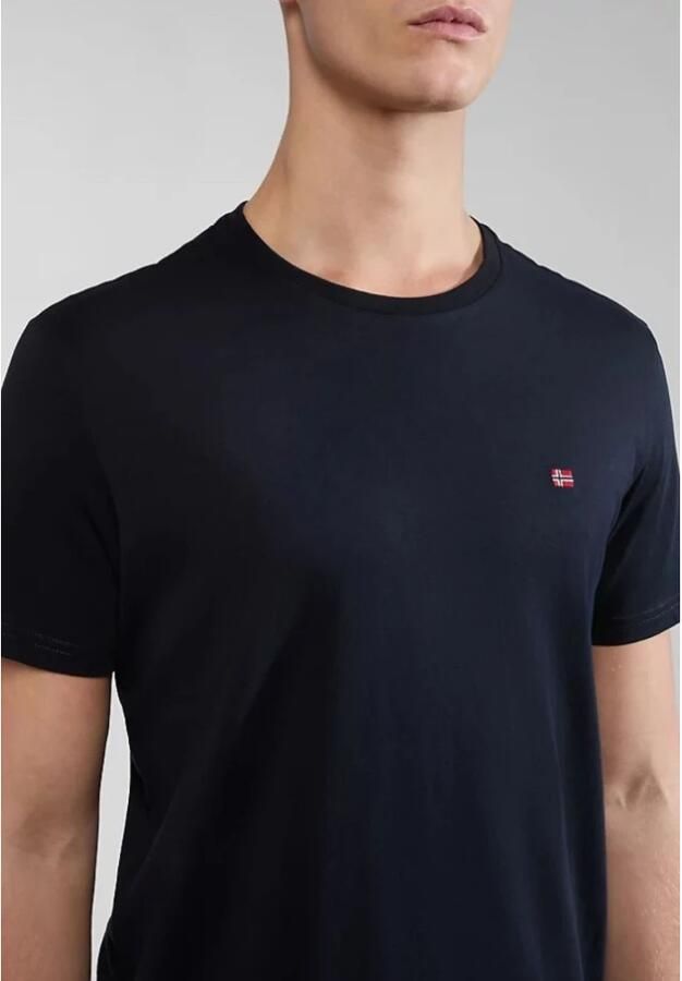 Napapijri Elegant zwart katoenen T-shirt met borduurwerk Black Heren - Foto 2