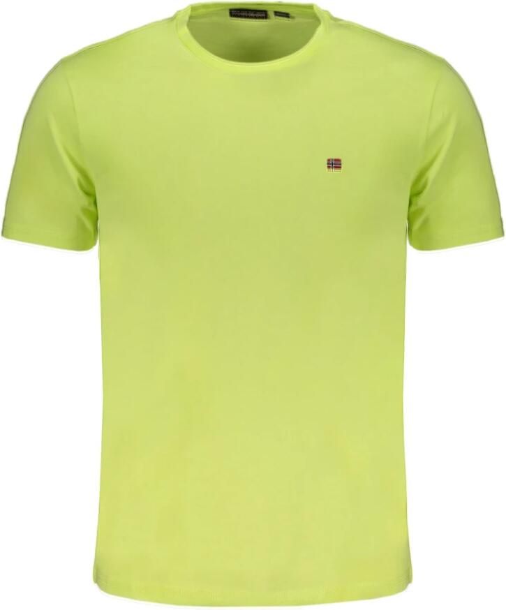 Napapijri Geel Katoenen Geborduurd Logo T-Shirt Yellow Heren