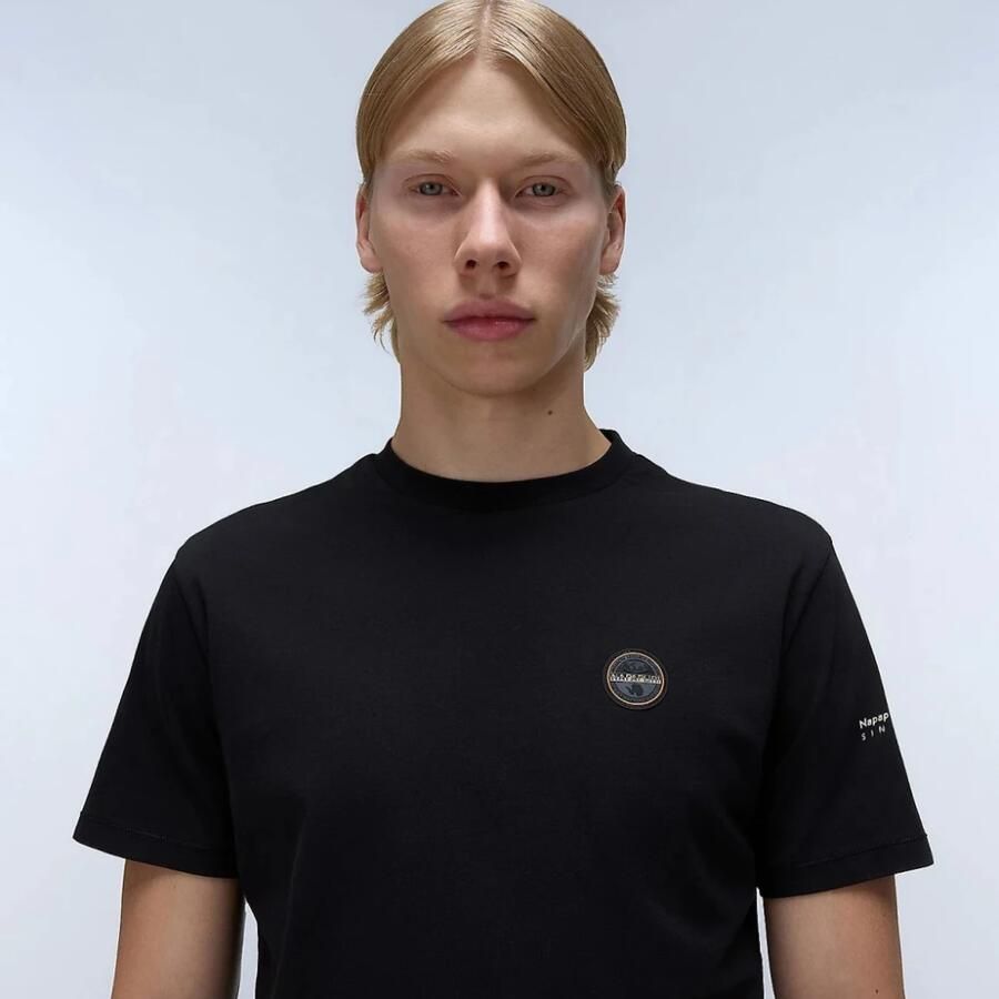 Napapijri Logo Badge Korte Mouw Shirts Black Heren - Foto 3