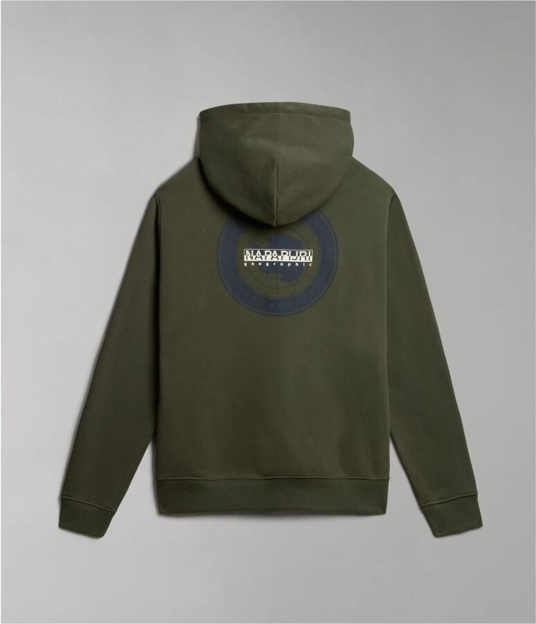 Napapijri Groene Fleece Hoodie met Logo Print Green Heren - Foto 3