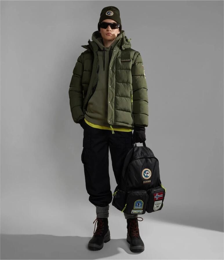 Napapijri Groene Fleece Hoodie met Logo Print Green Heren - Foto 5