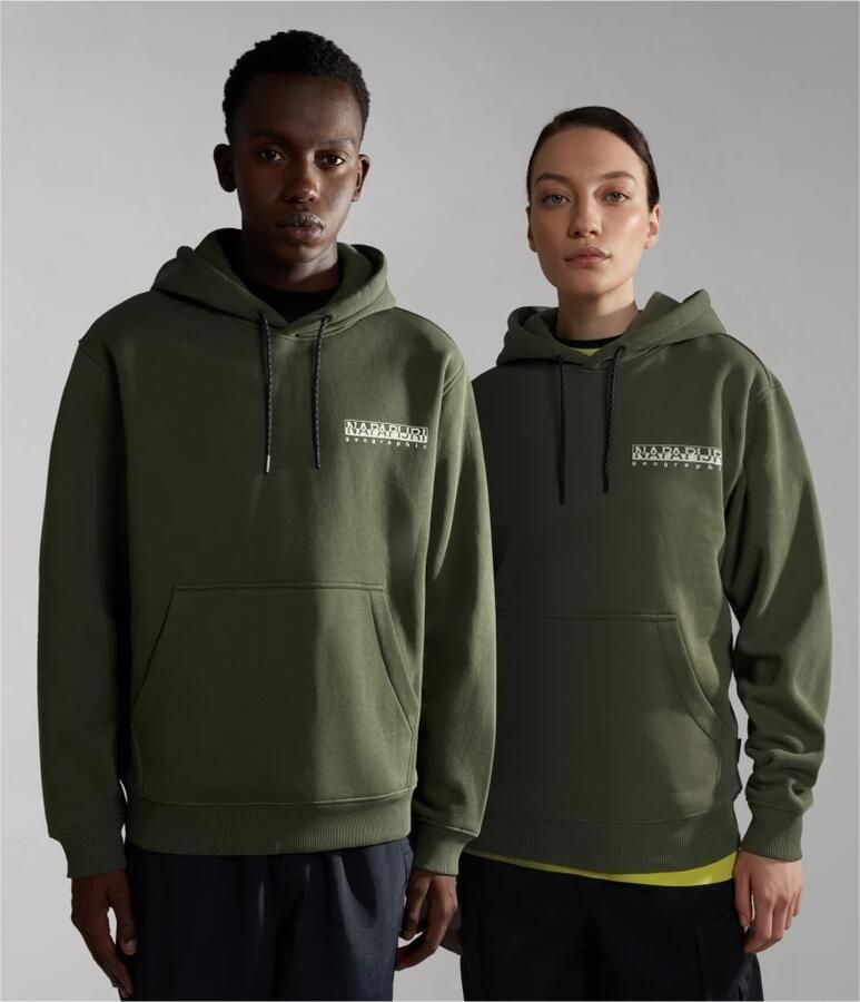 Napapijri Groene Fleece Hoodie met Logo Print Green Heren - Foto 6